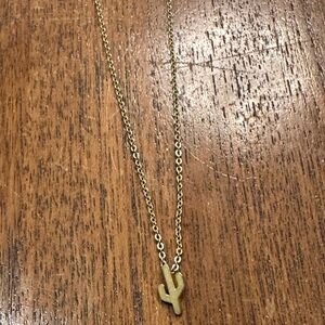 Gold Cactus Pendant Necklace